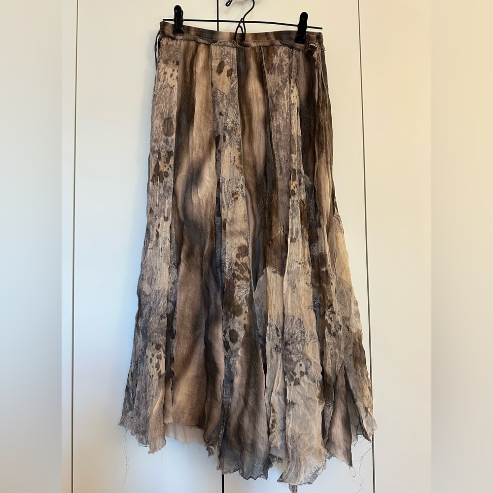 ZARA Trendy brown flowy midi skirt | Size: Small